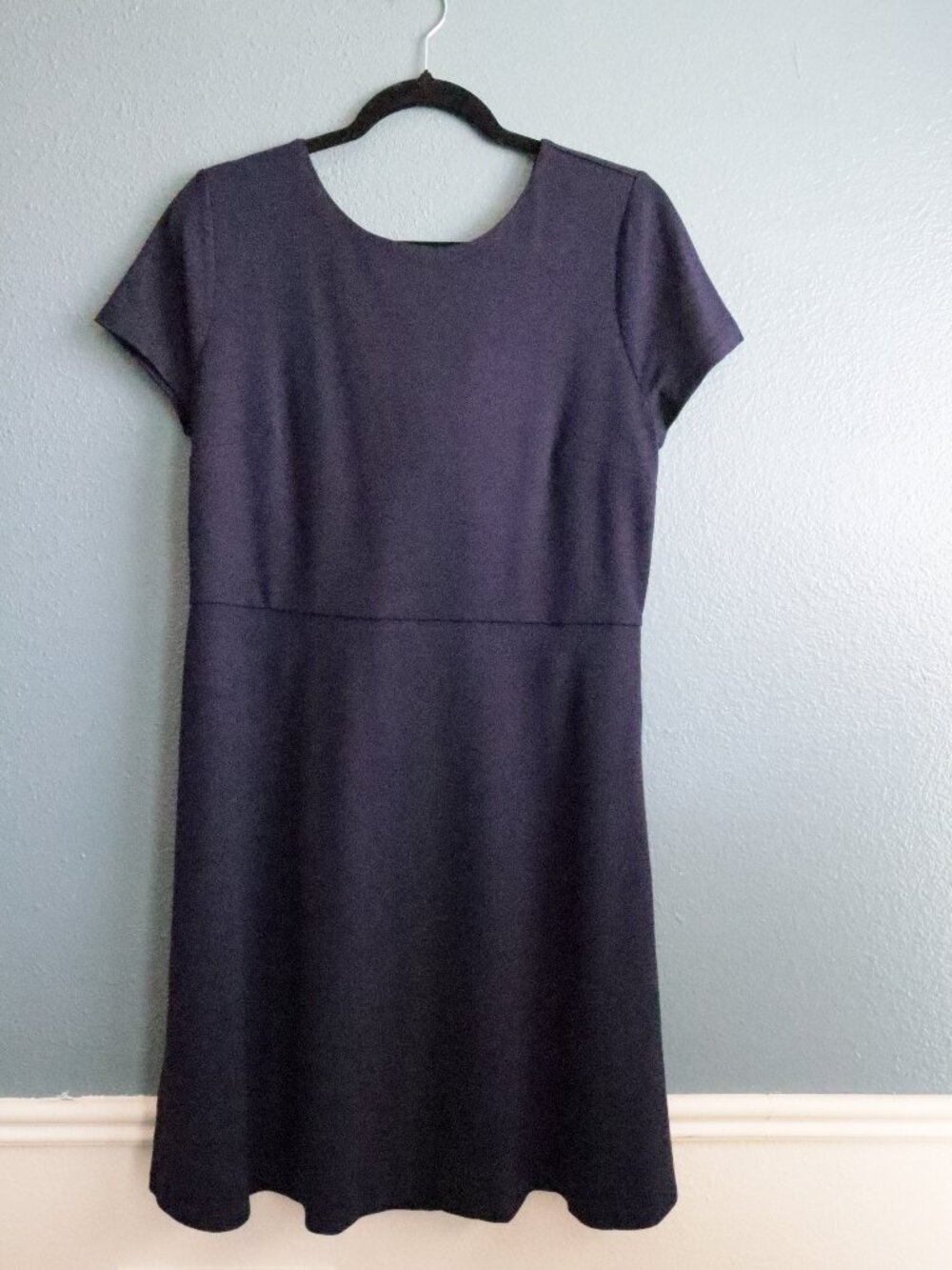 Loft Navy Blue Tie Back Fit & Flare Dress